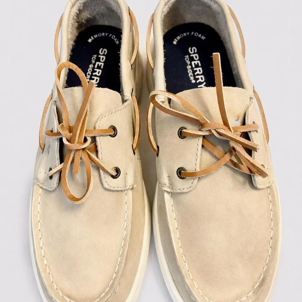 Sperry Men's Tan and Cream Boat-shoes
